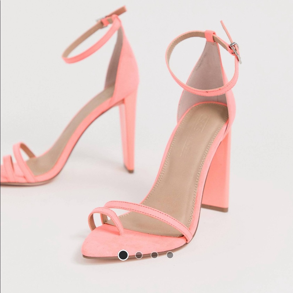 ASOS design color block heels bright pink